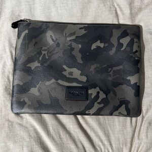Coach Black and Gray Camouflage Toiletry Bag **Like New**